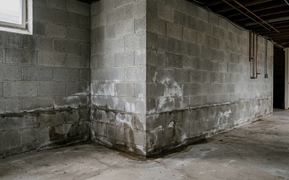 Interior basement drainage and sump system during waterproofing